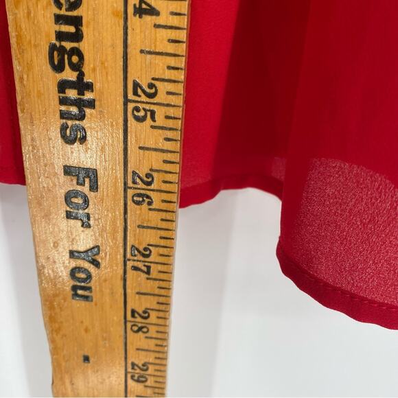 Anthropologie Maeve De Stijl Red V Neck Collared Button Front Blouse 8 - Picture 8 of 9